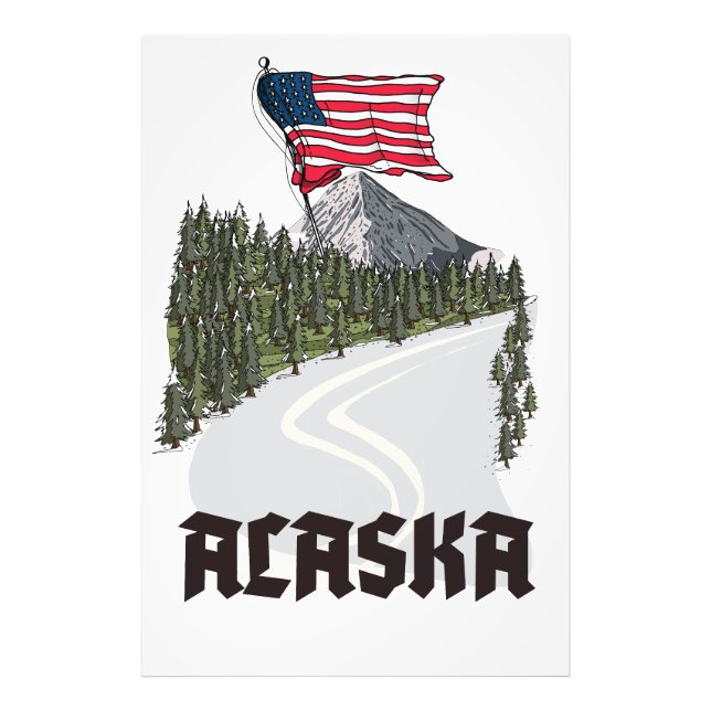 Impression Photo Affiche de voyage en Alaska (Devant)