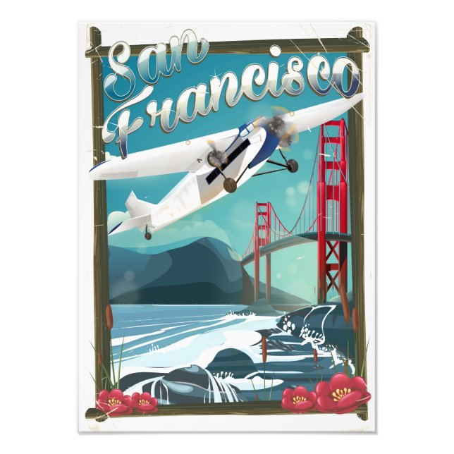 Impression Photo Affiche de voyage en avion pour San Francisco (Devant)