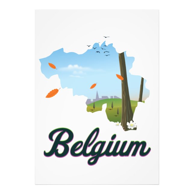 Impression Photo Affiche de voyage en Belgique. (Devant)