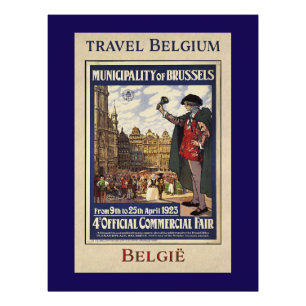 Impression Photo Affiche de voyage en Belgique (1923)