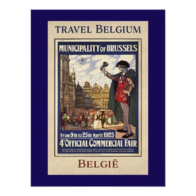 Impression Photo Affiche de voyage en Belgique (1923) (Devant)