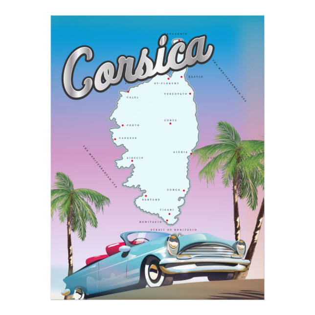 Impression Photo Affiche de voyage en Corse (Devant)