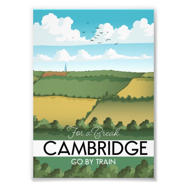 Impression Photo Affiche de voyage en train à Cambridge (Devant)