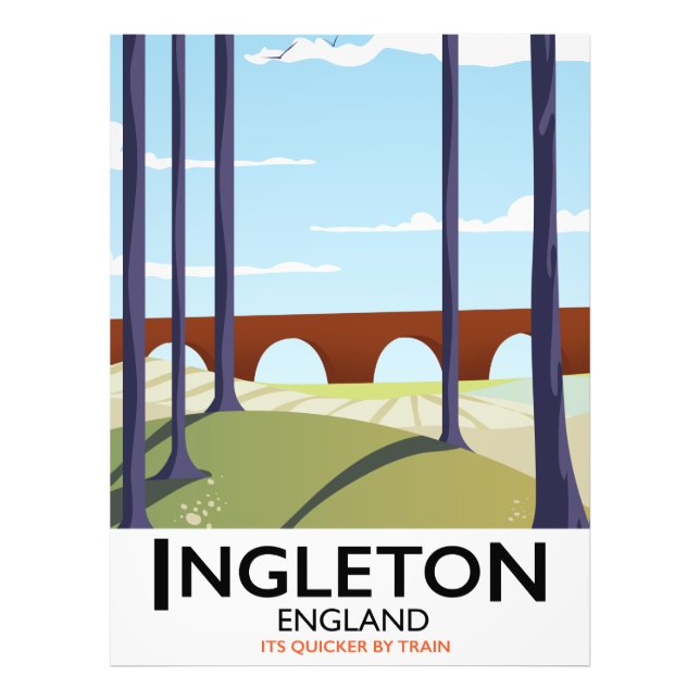 Impression Photo Affiche de voyage en train Ingleton Angleterre (Devant)