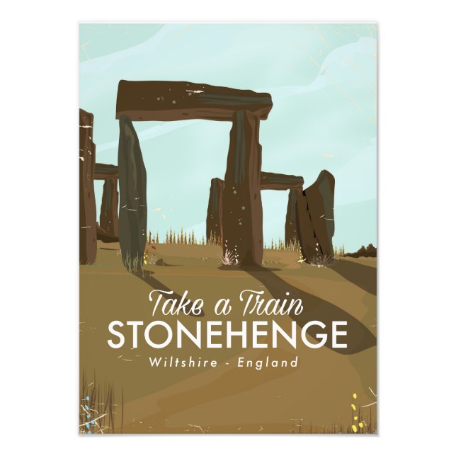 Impression Photo Affiche de voyage en train Stonehenge Wiltshire (Devant)
