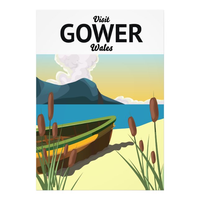 Impression Photo Affiche de voyage Gower Pays de Galles (Devant)