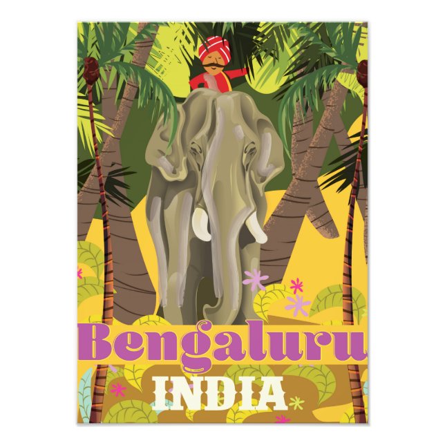 Impression Photo Affiche de voyage indien à Bengaluru (Devant)