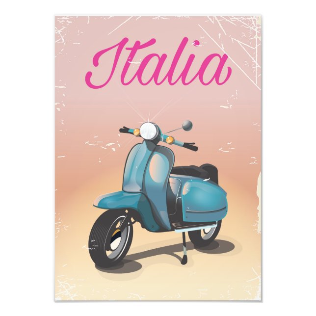 Impression Photo Affiche de voyage Italia Scooter (Devant)