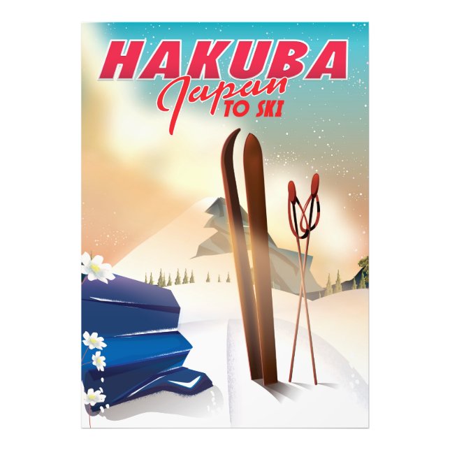 Impression Photo Affiche de voyage japonaise Hakuba. (Devant)
