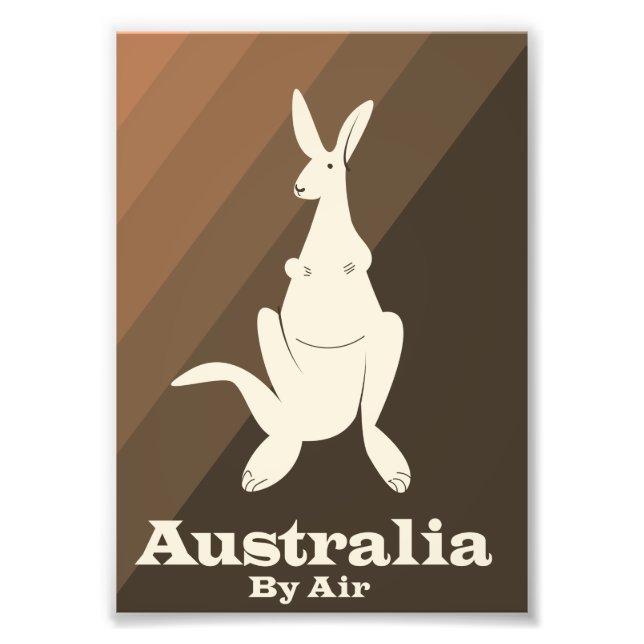 Impression Photo Affiche de voyage Kangaroo Australia By Air. (Devant)