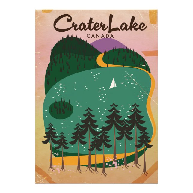 Impression Photo Affiche de voyage lac Crater Canada (Devant)