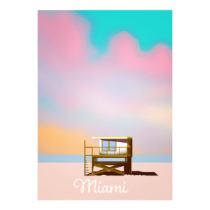 Impression Photo Affiche de voyage Miami Lifeguard