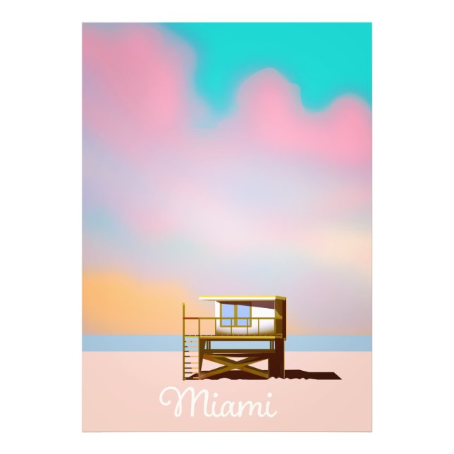 Impression Photo Affiche de voyage Miami Lifeguard (Devant)