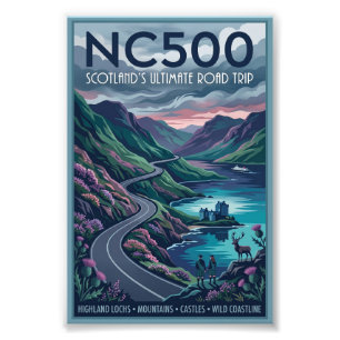 Impression Photo Affiche de voyage NC500, le road trip ultime en Éc