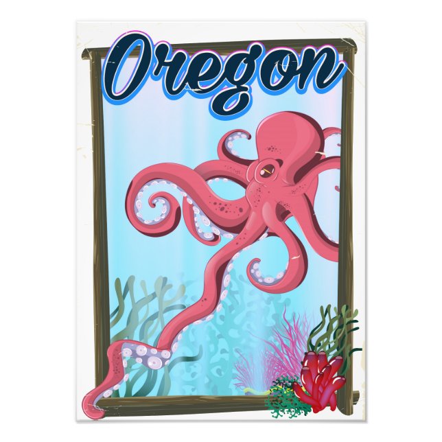 Impression Photo Affiche de voyage Oregon Octopus. (Devant)