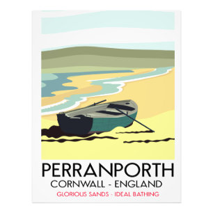Impression Photo Affiche de voyage Perranporth Cornouailles bord de