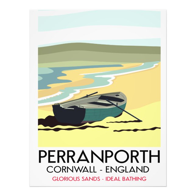 Impression Photo Affiche de voyage Perranporth Cornouailles bord de (Devant)