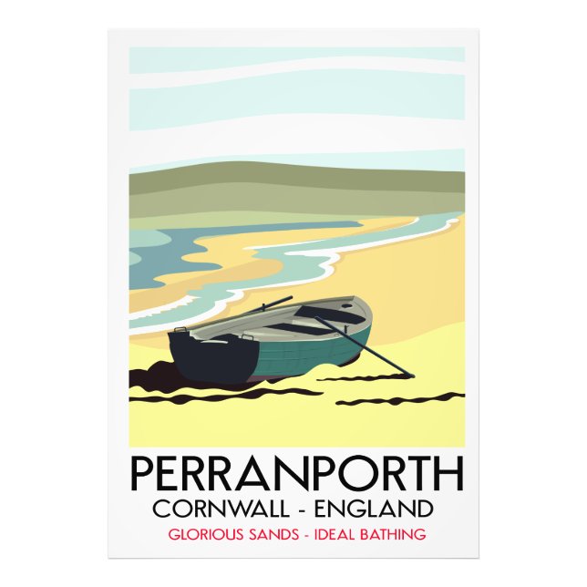 Impression Photo Affiche de voyage Perranporth Cornouailles bord de (Devant)