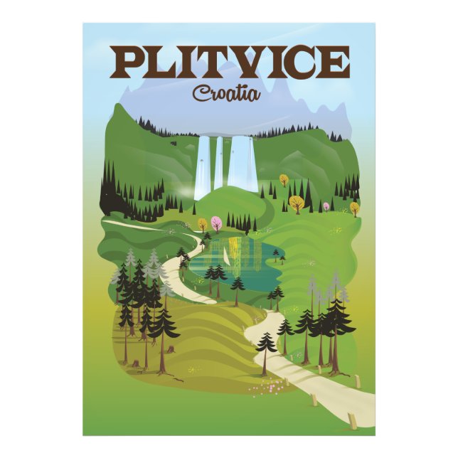 Impression Photo affiche de voyage Plitvice Croatie (Devant)