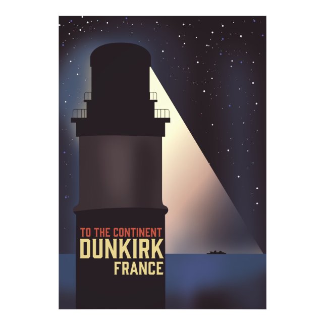 Impression Photo Affiche de voyage pour le phare de Dunkerque. (Devant)
