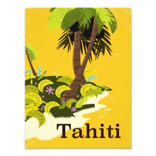 Impression Photo Affiche de voyage rétro Tahiti