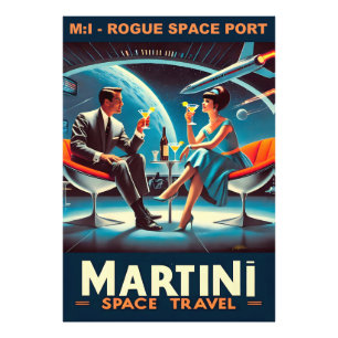 Impression Photo Affiche de voyage spatial Martini Espace Port Rogu