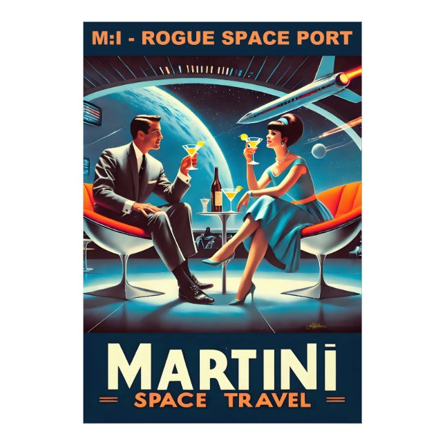 Impression Photo Affiche de voyage spatial Martini Espace Port Rogu (Devant)