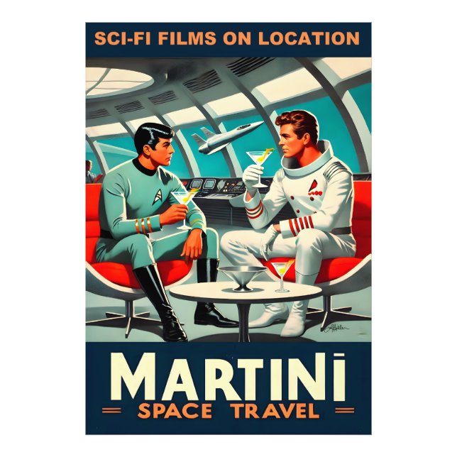Impression Photo Affiche de voyage spatial Martini Films de science (Devant)