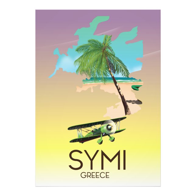Impression Photo Affiche de voyage Symi Grèce (Devant)
