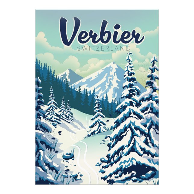 Impression Photo Affiche de voyage Verbier Suisse (Devant)