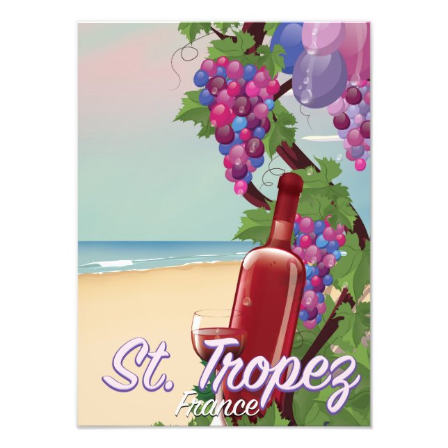 Impression Photo affiche de voyage vin st. tropez France (Devant)