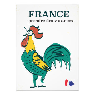 Impression Photo Affiche de voyage vintage coq de France