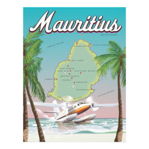 Impression Photo Affiche de voyage vintage de Maurice