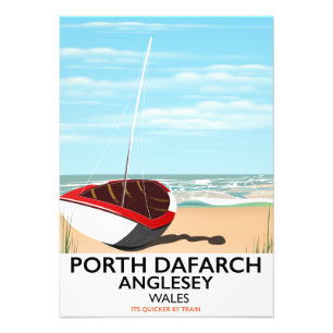 Impression Photo Affiche de voyage vintage de Porth Dafarch, Angles