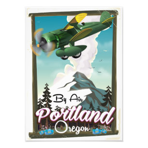 Impression Photo Affiche de voyage vintage de Portland, Oregon