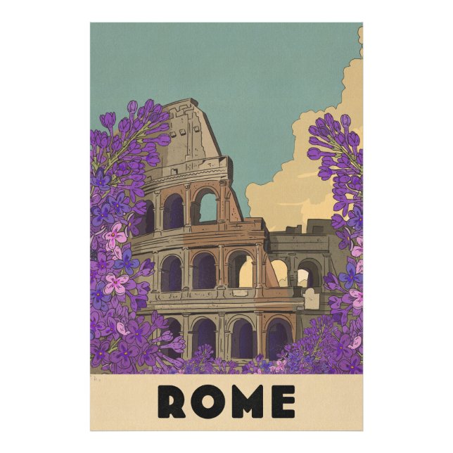 Impression Photo Affiche de voyage vintage de Rome (Devant)