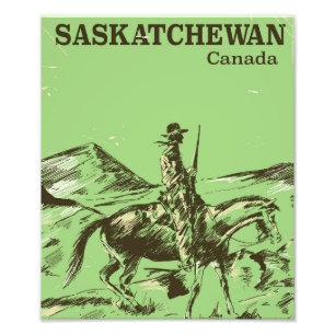 Impression Photo Affiche de voyage vintage de Saskatchewan Canada