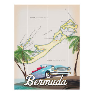 Impression Photo Affiche de voyage vintage des Bermudes