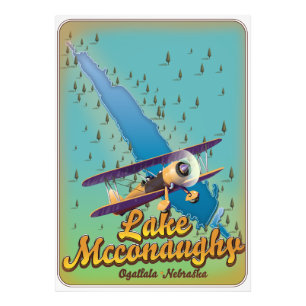Impression Photo affiche de voyage vintage du lac McConaughy.