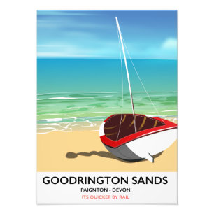Impression Photo Affiche de voyage vintage Goodrington Sands Devon