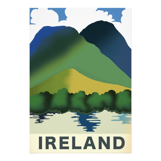 Impression Photo Affiche de voyage vintage Irlande (Devant)