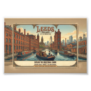 Impression Photo Affiche de voyage vintage Leeds Angleterre