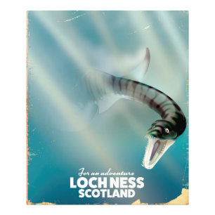 Impression Photo Affiche de voyage vintage monstre du Loch Ness Eco