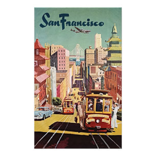 Impression Photo Affiche de voyage vintage San Francisco Cable Car