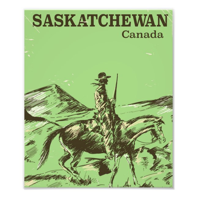 Impression Photo Affiche de voyage vintage Saskatchewan Canada (Devant)