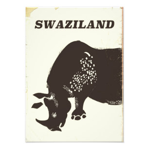 Impression Photo Affiche de voyage vintage sur le rhinocéros du Swa