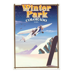 Impression Photo Affiche de voyage vintage Winter Park colorado
