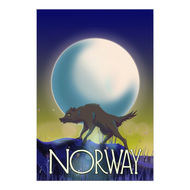 Impression Photo Affiche du loup de Norvège (Devant)