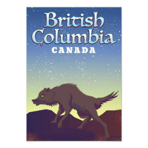 Impression Photo Affiche du loup sauvage de Colombie-Britannique Ca