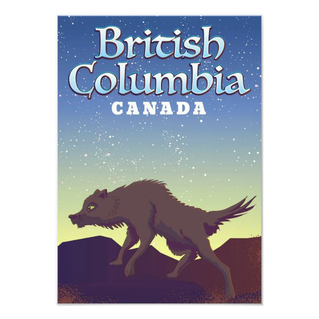 Impression Photo Affiche du loup sauvage de Colombie-Britannique Ca (Devant)